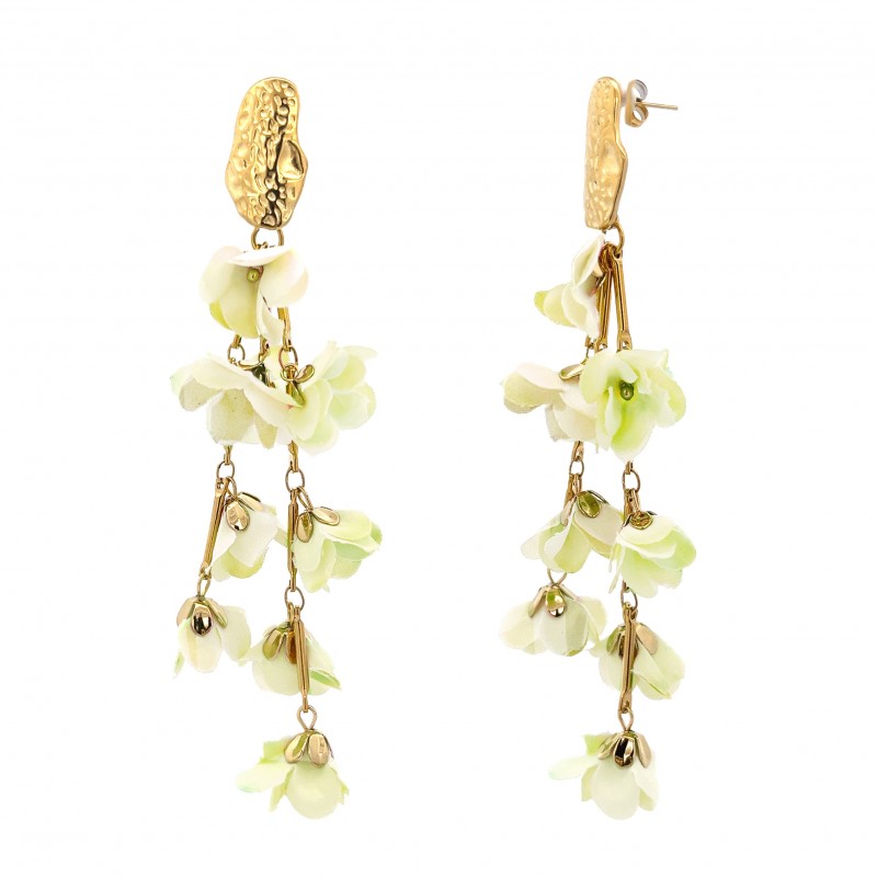MYSTIC JEWELS Orecchini Lunghi Donna Con Pietre Naturali – Placcati Oro – Ideali Per Matrimoni E Feste – Confezione Regalo